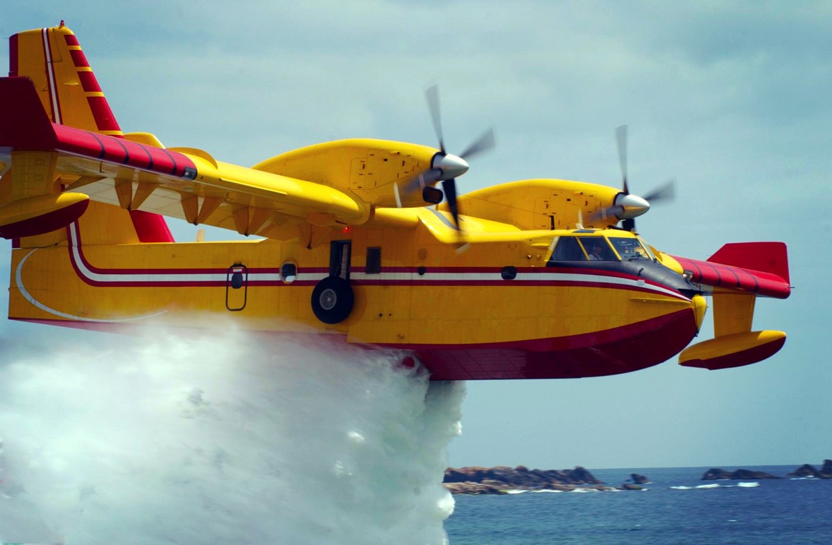 Canadian water bomber hit by drone